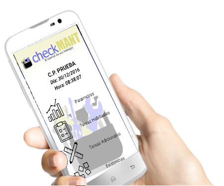 CheckMant: menú con tareas habituales, adicionales y existencias